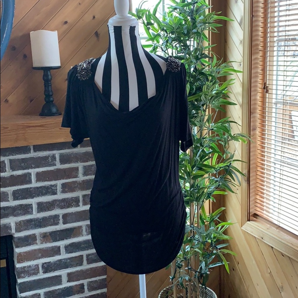FYLO Beaded Shoulder GORGEOUS Top